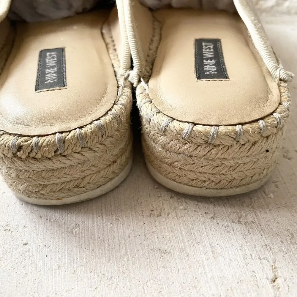 Nine West Women’s Shoes Sweetie Slip On Mule Slides Platinum 8.5 M Metallic Gold